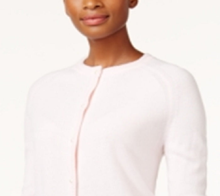Karen Scott Cardigan Feminino com Botões e Contas Rosa Tamanho XS