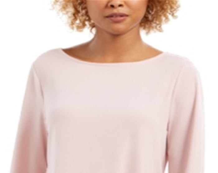 Top de crepe feminino Charter Club com manga amarrada, rosa, tamanho XX-G