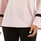 Top de crepe feminino Charter Club com manga amarrada, rosa, tamanho XX-G