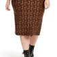 Vestido estampado Geo Junior Planet Gold marrom tamanho 2X