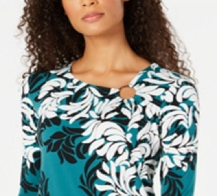 Top assimétrico feminino JM Collection verde tamanho pequeno P