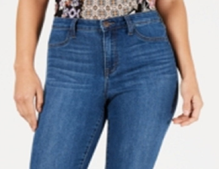 Calças jegging femininas de cintura alta e ajuste curvilíneo, estilo &amp; co, azul, tamanho 12