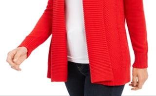 Cardigan feminino Charter Club com gola xale e frente aberta, tamanho X-G, vermelho