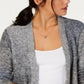 Cardigan feminino estilo &amp; co com decote em V e frente aberta, cinza, tamanho pequeno e grande