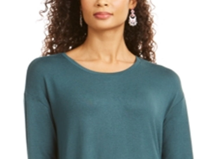 Blusa feminina com cordão e punho estilo "Style &amp; Co" verde oliva, tamanho pequeno XL