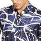 Camisa masculina de cetim estampada com botões da INC International Concepts, azul, tamanho 2XB