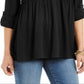 Camisa oversized feminina Style &amp; Co com mangas dobradas, preta, tamanho GG