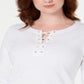 Moletom esportivo feminino Karen Scott com cadarço, cinza, tamanho 2XL