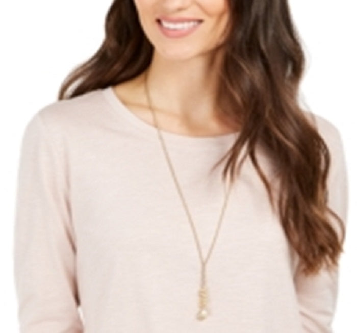 Top feminino com brilho salpicado estilo &amp; co, marrom, tamanho grande