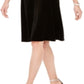 Vestido de festa feminino Connected Apparel com decote em V, manga 3/4, comprimento até o joelho, preto, tamanho 10