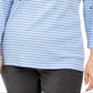 Karen Scott Blusa Listrada Feminina Falling Hearts Azul Tamanho P
