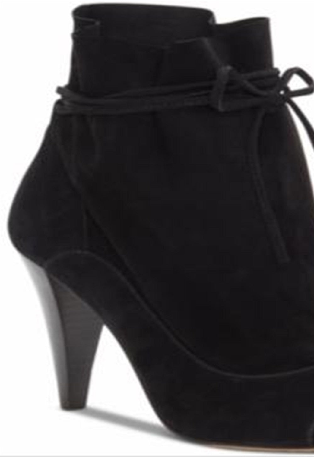 Botas casuais femininas Vince Camuto Avera Suede Bootie pretas tamanho 7,5 M