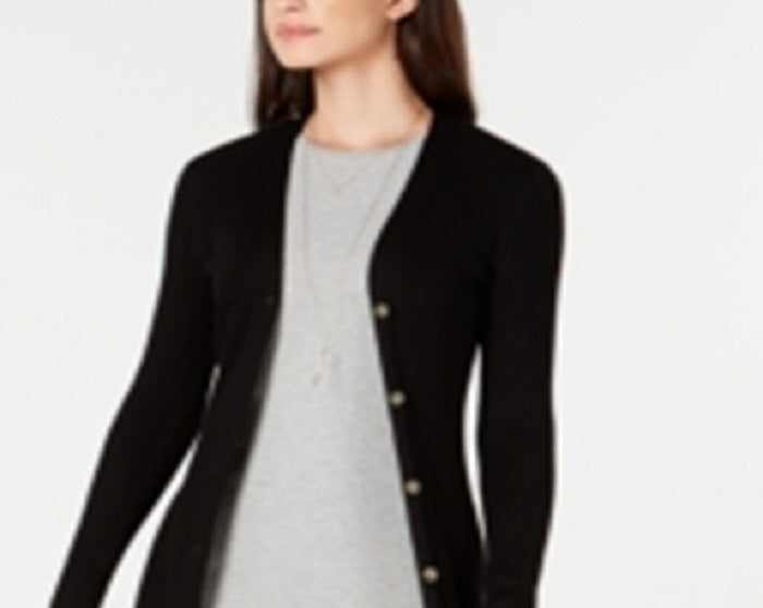 Cardigan Duster canelado feminino Knit &amp; Loom, preto, tamanho grande