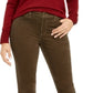 Calça de veludo cotelê feminina Lexington com perna reta, verde, tamanho 12, pequena