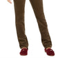 Calça de veludo cotelê feminina Lexington com perna reta, verde, tamanho 12, pequena