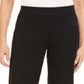 Calça feminina JM Collection com perna larga e ajuste folgado, preta, tamanho X-S