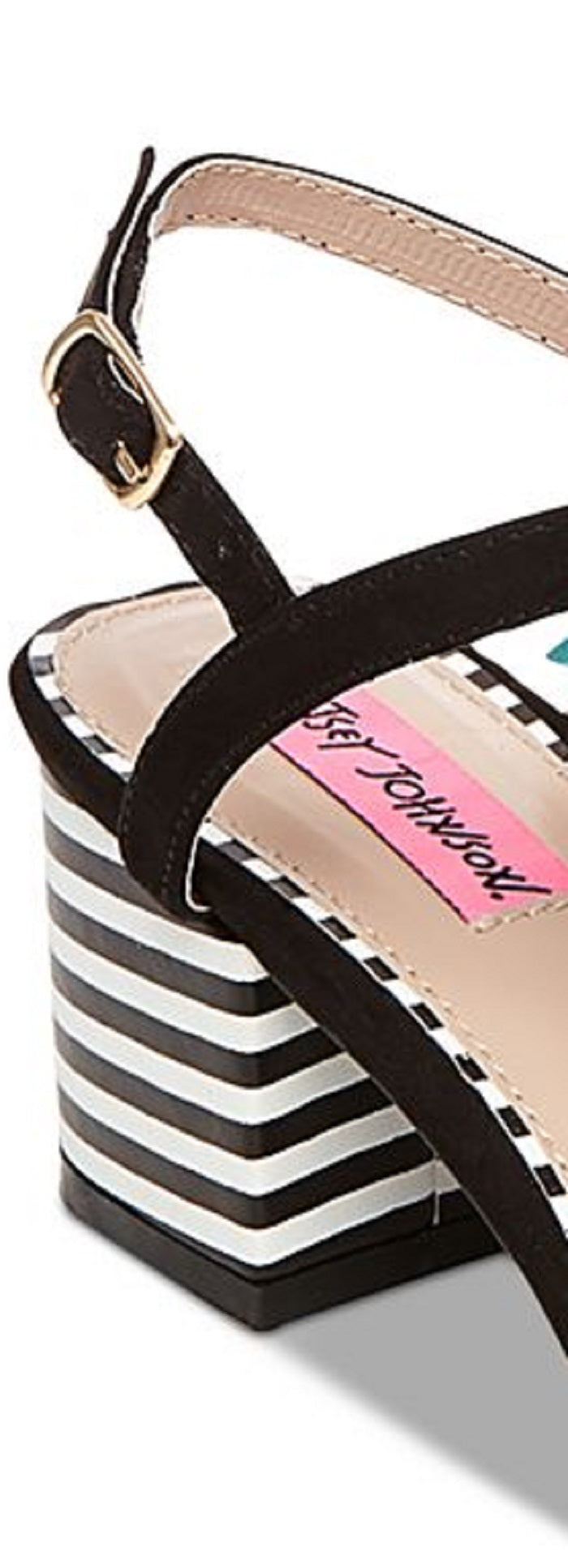 Betsey Johnson Andey Open Toe Feminino Ocasião Especial Tira em T Preto Tamanho 6,5