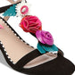 Betsey Johnson Andey Open Toe Feminino Ocasião Especial Tira em T Preto Tamanho 6,5