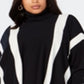 Poncho feminino Alfani Plus listrado preto, tamanhos 2X