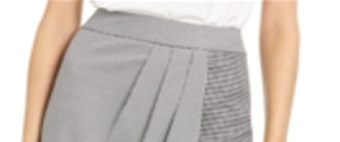 Saia plissada pied-de-poule feminina Calvin Klein, cinza, tamanho 2