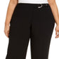 Calça culotte feminina Alfani Plus com cinto e detalhes em ferragens, preta, tamanho 20W