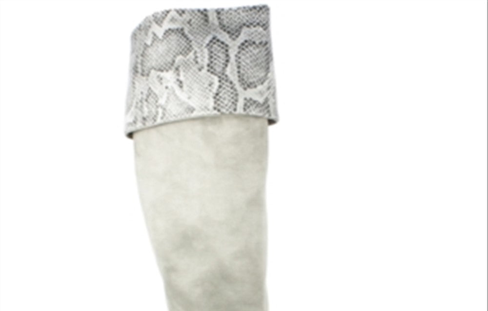 Botas femininas Rialto acima do joelho, cinza, tamanho 5 M