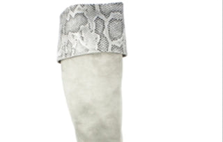 Botas femininas Rialto acima do joelho, cinza, tamanho 5 M