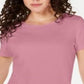 Camiseta feminina Karen Scott lisa rosa tamanho médio
