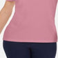 Camiseta feminina Karen Scott lisa rosa tamanho médio