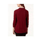Karen Scott Cardigan Feminino com Frente Aberta e Acabamento Contrastado - Vermelho Combinado Merlot, Tamanho Médio