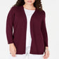 Karen Scott Cardigan Feminino Pequeno com Frente Aberta, Tamanho Merlot, Tamanho PM