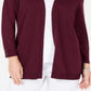 Karen Scott Cardigan Feminino Pequeno com Frente Aberta, Tamanho Merlot, Tamanho PM