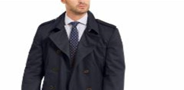 Ralph Lauren Classic Fit Lowry Capa de chuva trespassada masculina azul tamanho 48