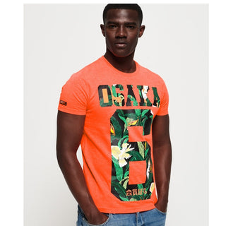 Camiseta Superdry Masculina Osaka Graphic Manga Curta Laranja Tamanho Médio