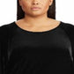 Camiseta Ralph Lauren Plus Velvet Manga Flutter Feminina Preta Tamanho 3X
