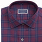 Camisa social masculina Club Room Classic Regular Fit em sarja elástica xadrez pied-de-poule, vermelha, tamanho 15 x 32 x 33