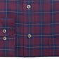 Camisa social masculina Club Room Classic Regular Fit em sarja elástica xadrez pied-de-poule, vermelha, tamanho 15 x 32 x 33