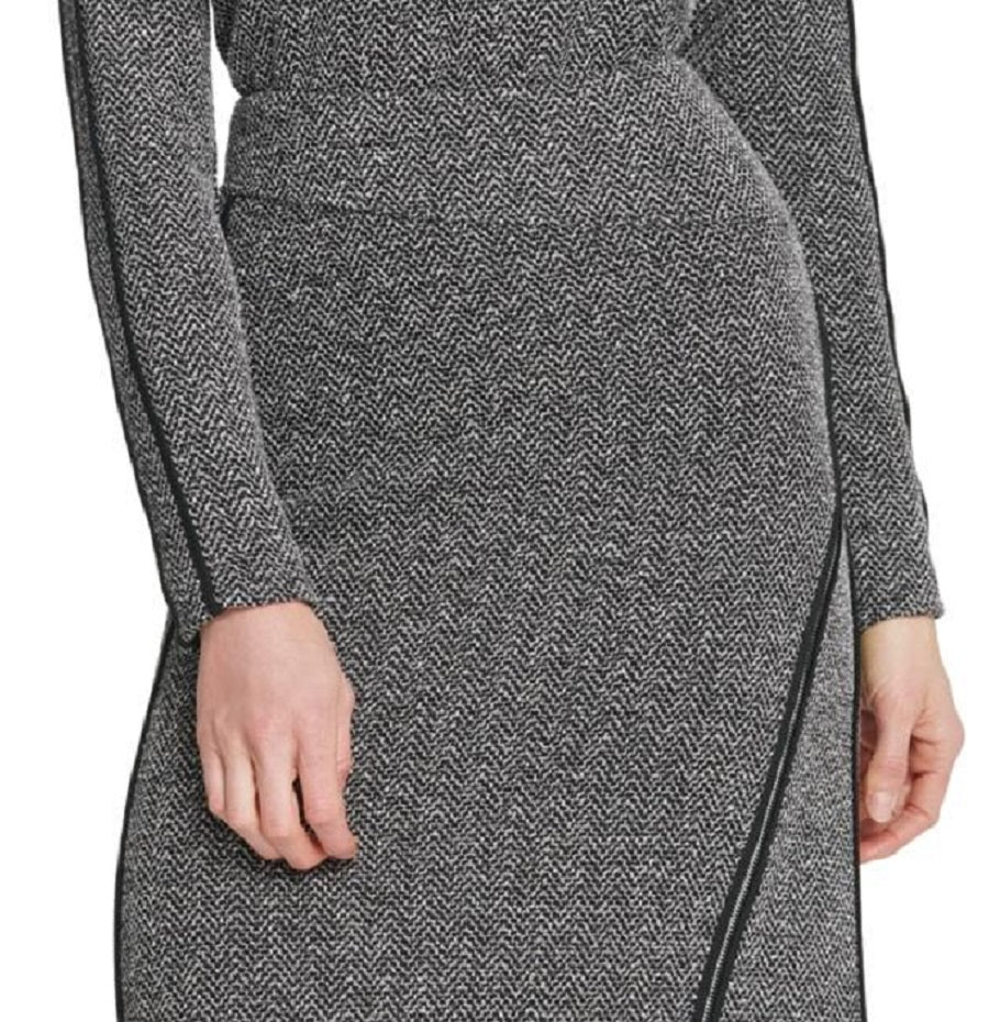 Saia lápis de malha Chev DKNY feminina, cinza, tamanho 6