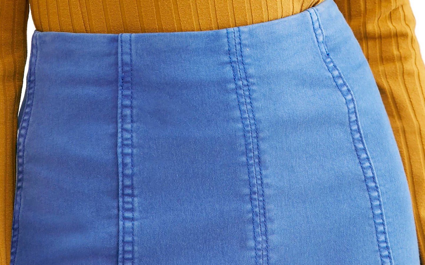 Minissaia jeans feminina moderna Free People, azul, tamanho 0