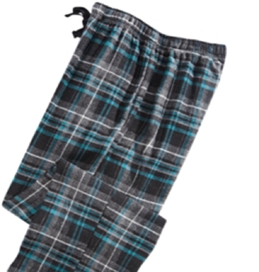 Calça de pijama de flanela xadrez masculina Perry Ellis, preta, tamanho pequeno