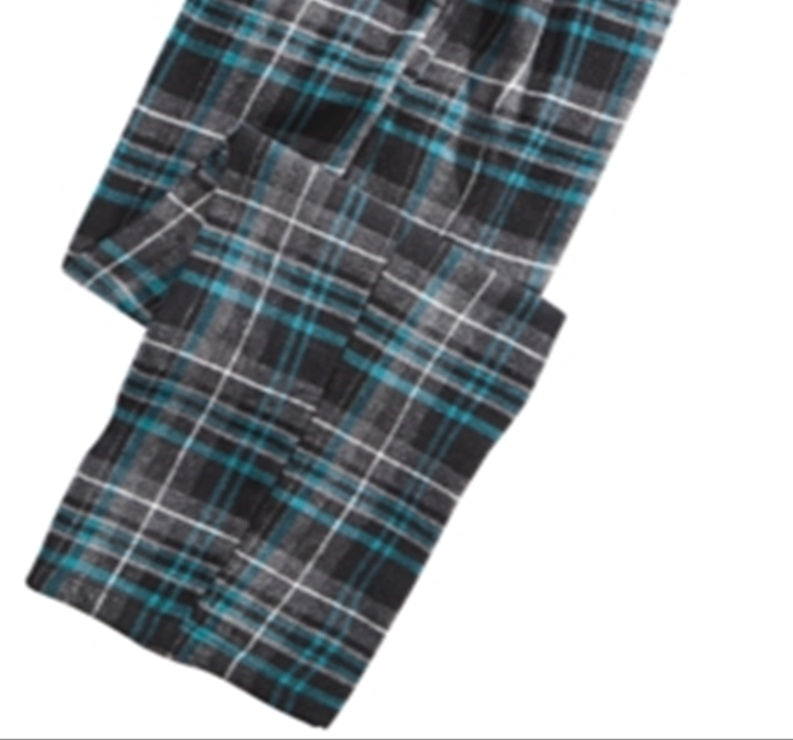 Calça de pijama de flanela xadrez masculina Perry Ellis, preta, tamanho pequeno
