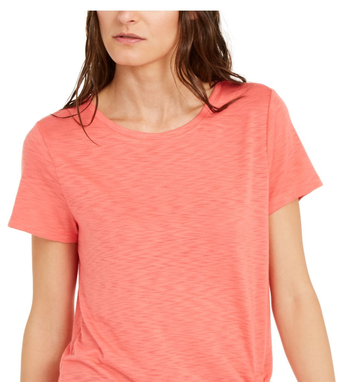 Camiseta feminina franzida INC International Concepts laranja tamanho GG