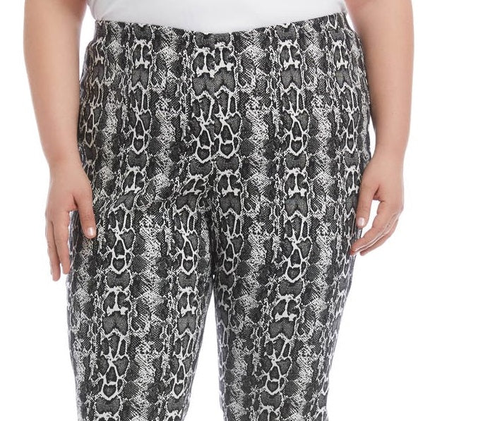 Calça Piper com estampa de cobra feminina Karen Kane, preta, tamanho 3X