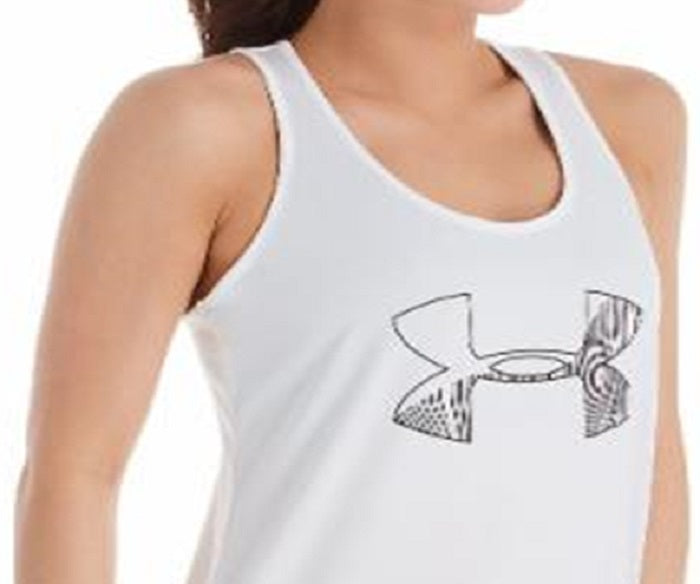 Camiseta regata Under Armour Fitness Performance feminina, branca, tamanho médio