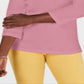 Karen Scott Blusa feminina de algodão com decote em V e ilhós, rosa, tamanho P