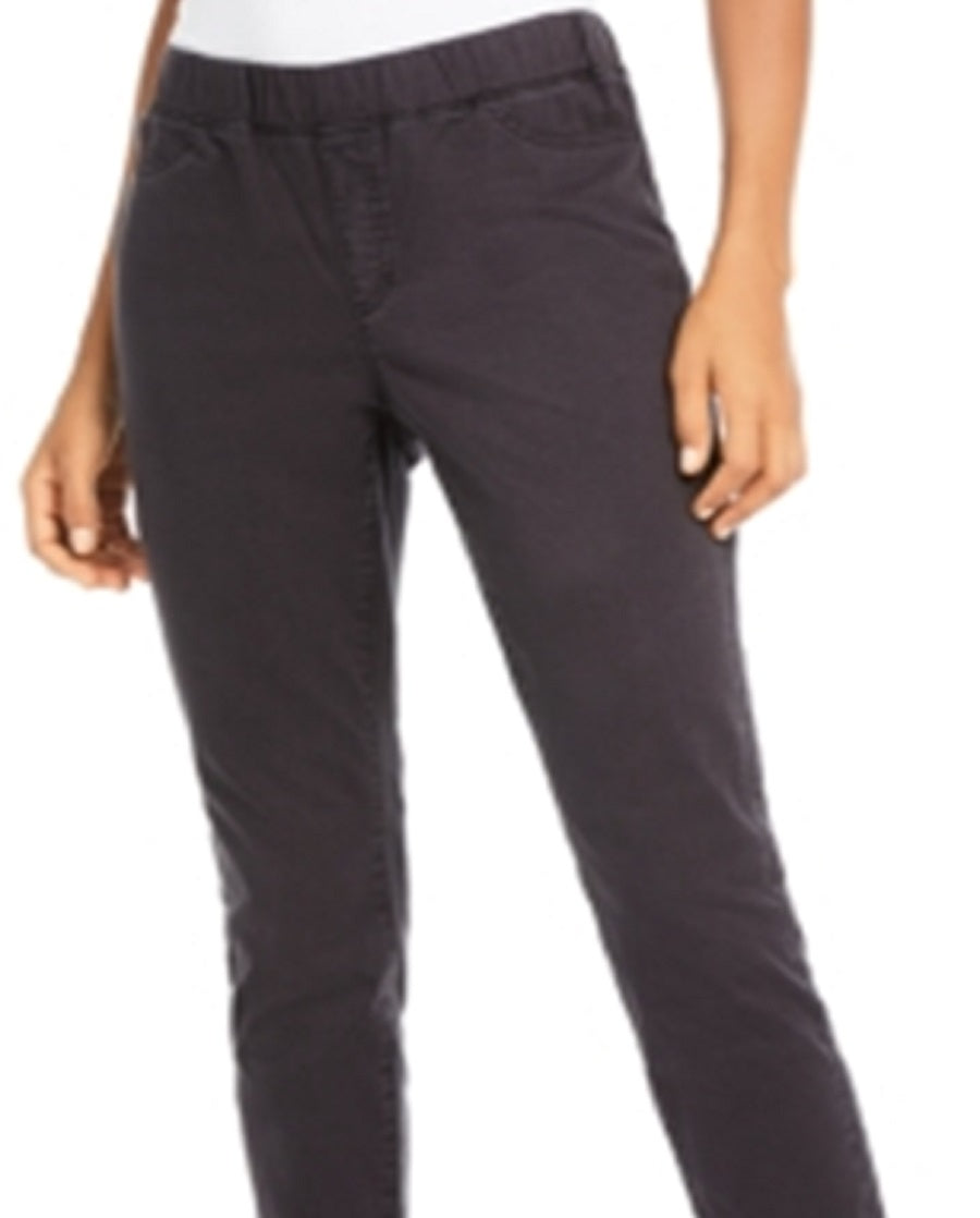 Calças jegging orgânicas femininas Eileen Fisher, pretas e lavadas, tamanho grande