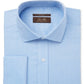 Camisa social masculina Tasso Elba Classic-Fit em sarja com punho francês, azul, tamanho 32-33
