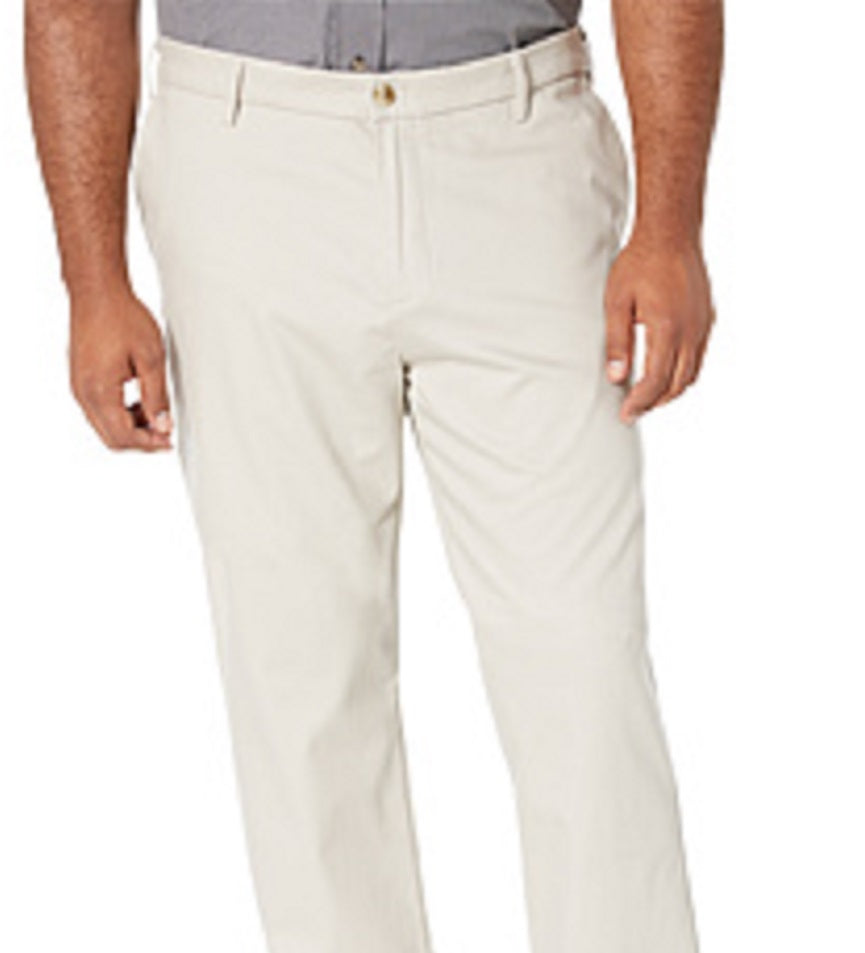 Calças Dockers Masculinas Grandes, Altas, Modernas, Afuniladas, Sem Vincos, Calças Casuais Masculinas, Bege, Tamanho 50X30