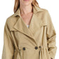 Lucky Brand Casaco feminino trench coat com bolsos elásticos e cordão, marrom, tamanho P