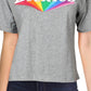 Camiseta Dickies Feminina Tomboy Cotton Rainbow Logo Cinza Tamanho XS